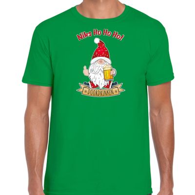Fout kersttrui t-shirt voor heren - Bier kabouter/gnoom - groen - Doordrinken Fout kersttrui t-shirt voor heren - Bier kabouter/gnoom - groen - Doordrinken