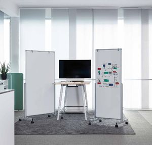 Maul Mobiel whiteboard MAULpro easy2move (b x h) 1000 mm x 1800 mm Wit Kunststof coating Aan beide zijden te gebruiken, Incl. wielen