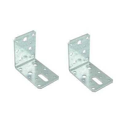 Hoekankers - 4x stuks - verzinkt - 9x9 cm - stoelhoek - slobgat 30 x 11 mm - hoekverbinding