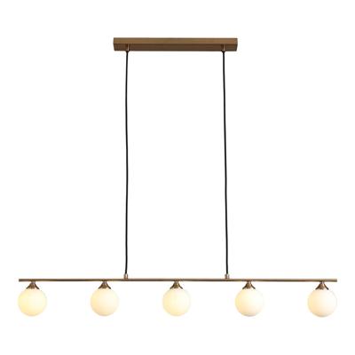 Sophie - hanglamp - messing - stof - 150 cm