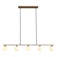Sophie - hanglamp - messing - stof - 150 cm