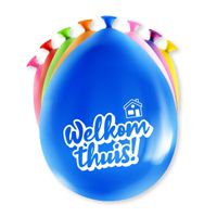 Welkom thuis thema Ballonnen - 8x - multi kleuren - Versiering/feestartikelen