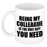 Colleague the only gift you need koffie mok / beker - wit - cadeau collega - 300 ml - feest mokken