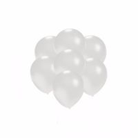 200x Mini ballonnen wit metallic   -