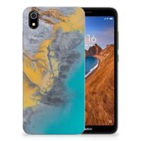 Xiaomi Redmi 7A | TPU | Siliconen hoesje | Marble Blue Gold