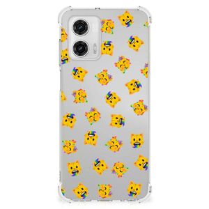 Doorzichtige Silicone Hoesje voor Motorola Moto G73 Katten Emojis