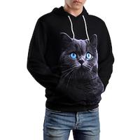 grafische catus herenmode 3d-print hoodie vakantie streetwear hoodies zwart hooded print fleece winter lente herfst designer sweatshirt met capuchon Lightinthebox - thumbnail