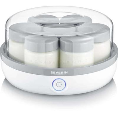 SEVERIN JG 3518 Yourtiere 7 potten van elk 150 ml, praktisch en compact, 100% BPA-vrij, memogradatie, kabelhaspel, 13 W