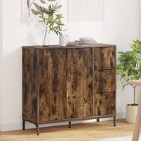 Dressoir met lade Gerookt eiken 89,5 x 33 x 82 cm Bewerkt hout