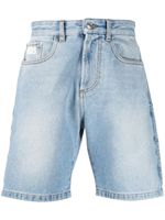 GCDS short en jean à patch logo - Bleu - thumbnail