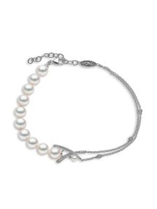 Yoko London bracelet Sleek en or blanc 18ct orné de perles Akoya et de diamants - Argent