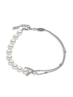 Yoko London bracelet Sleek en or blanc 18ct orné de perles Akoya et de diamants - Argent - thumbnail