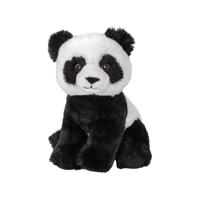 Nature Planet pluche Panda knuffel dier - 19 cm - zwart/wit - panda knuffels