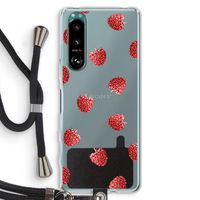 Framboosjes: Sony Xperia 5 III Transparant Hoesje met koord