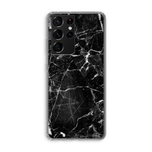 Zwart Marmer 2: Samsung Galaxy S21 Ultra Transparant Hoesje