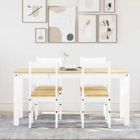 5-delige Eethoek Panama massief grenenhout wit