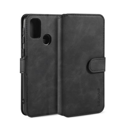 Voor Galaxy M30s DG. MING retro olie kant horizontale flip case met houder & kaartsleuven & portemonnee (zwart)
