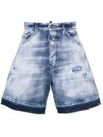 DSQUARED2 short en jean à effet usé - Bleu