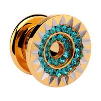 Jeweled Flesh Tunnel Verguld chirurgisch staal 316L Tunnels & Plugs