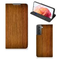 Samsung Galaxy S21 Book | Wallet Case | Donker Hout