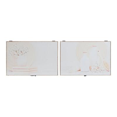 Sleutelkastje DKD Home Decor 8424001797233 Hout Hout MDF Beige 2 Stuks 46 x 6 x 32 cm