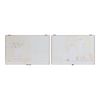 Sleutelkastje DKD Home Decor 8424001797233 Hout Hout MDF Beige 2 Stuks 46 x 6 x 32 cm