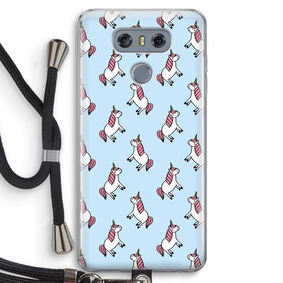 Eenhoorns overal: LG G6 Transparant Hoesje met koord