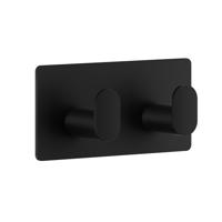 Handoekhaak Dubbel Smedbo Cube zelfklevend 9.6x4.8 cm Mat Zwart Smedbo