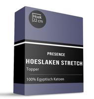 Topper Hoeslaken - Egyptisch Katoen Stretch - Navy - 180x200 cm - Blauw - Presence - Dekbed-Discounter.nl