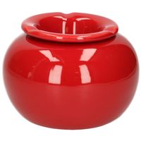 Terras asbak/stormasbak rond keramiek 16 x 11 cm rood - thumbnail