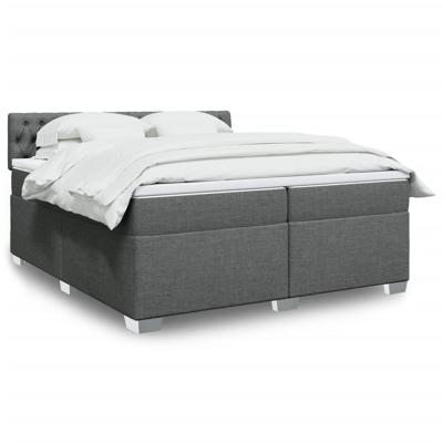 Boxspring met matras stof donkergrijs 200x200 cm