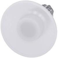 Siemens 3SU10511CD600AA0 3SU1051-1CD60-0AA0 Paddenstoelknop Metalen frontring, Hoogglans Knop Zilver, Wit 1 stuk(s)