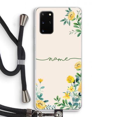 Gele bloemen: Samsung Galaxy S20 Plus Transparant Hoesje met koord