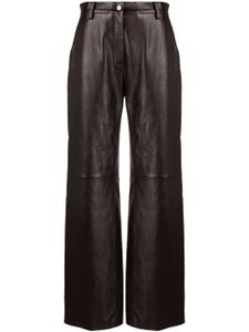 Magda Butrym pantalon en cuir à coupe ample - Marron