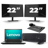 Lenovo ThinkPad L540 - Intel Core i5-4e Generatie - 15 inch - 8GB RAM - 240GB SSD - Windows 11 + 2x 22 inch Monitor