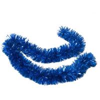 Kerstslingers - glitter blauw - folie lametta - 180 x 12 cm - extra brede slinger/kerstboom versieri - thumbnail