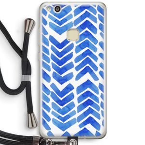 Blauwe pijlen: Huawei Ascend P10 Lite Transparant Hoesje met koord