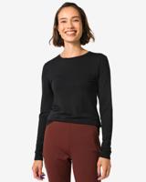 HEMA Dames themo t-shirt ronde hals zwart (zwart)