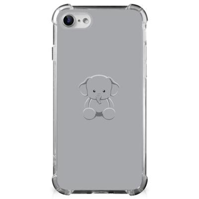 iPhone SE 2022/2020 | iPhone 8/7 Stevig | Bumper Hoesje | Grijs Baby Olifant iPhone SE 2022/2020 | iPhone 8/7 Stevig | Bumper Hoesje | Grijs Baby Olifant