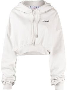 Off-White hoodie crop à logo imprimé - Tons neutres