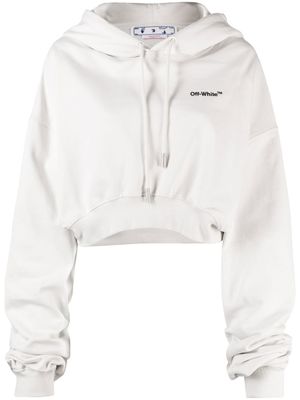 Off-White hoodie crop à logo imprimé - Tons neutres