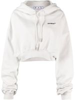 Off-White hoodie crop à logo imprimé - Tons neutres