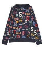 Ralph Lauren Kids hoodie à imprimé Letterman - Bleu