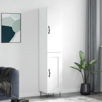 Hoge kast 34,5x34x180 cm bewerkt hout wit