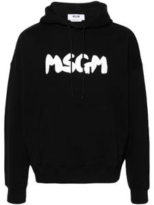 MSGM hoodie en coton à logo imprimé - Noir