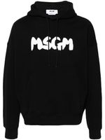 MSGM hoodie en coton à logo imprimé - Noir - thumbnail