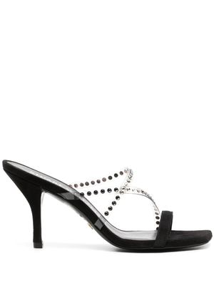 Stuart Weitzman sandales Strapeze à ornements en cristal 85 mm - Noir