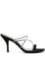 Stuart Weitzman sandales Strapeze à ornements en cristal 85 mm - Noir - thumbnail