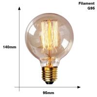 E27 40W Retro Edison gloeilamp gloeidraad Vintage ampul gloeilamp AC 220V(G95 Filament)