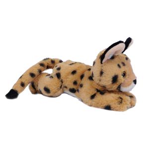 Knuffeldier Serval kat - zachte pluche stof - beige - premium kwaliteit knuffels - 28 cm